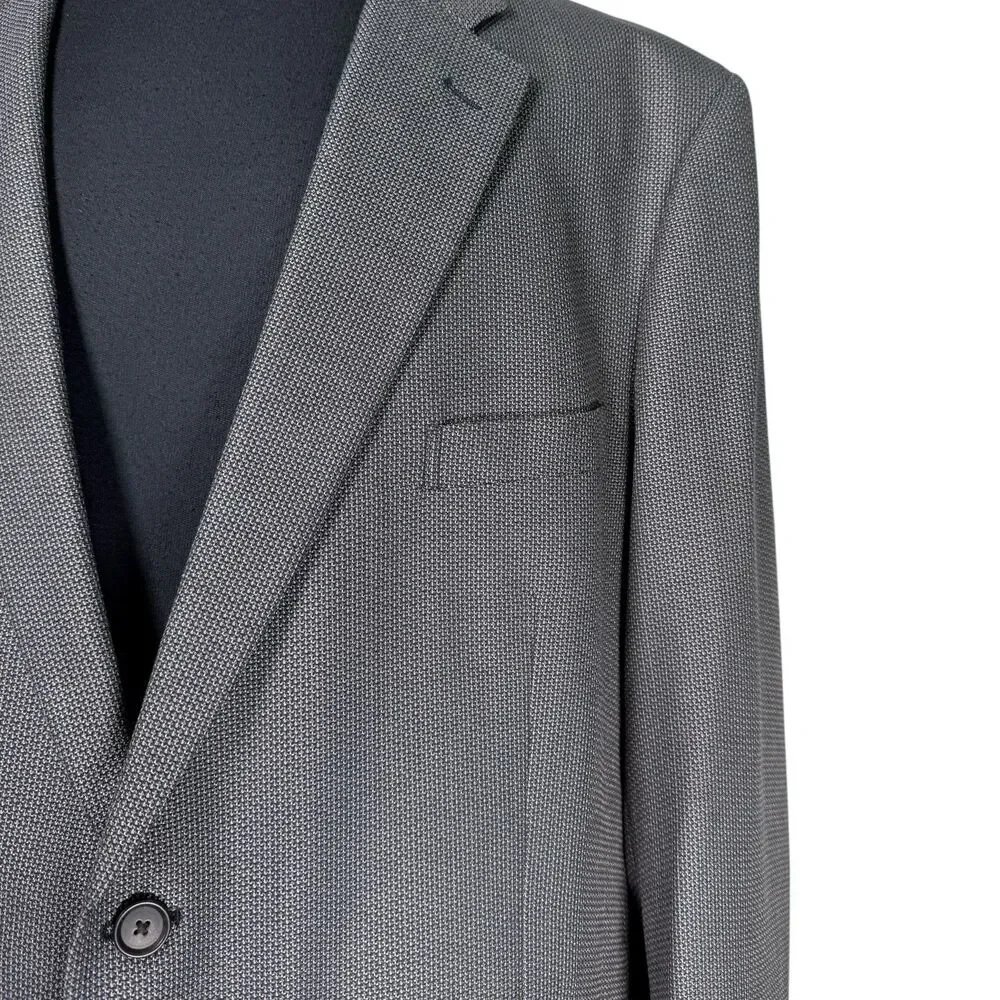 John W Nordstrom Mens 50L Loro Piana Wool Silk Blazer Birdseye Sport Coat Blue
